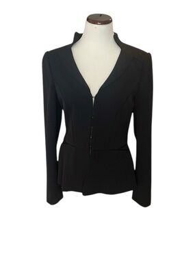 NWT! White House Black Market Black Fitted Peplum Blazer, Size 10